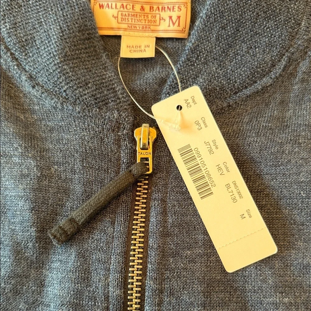 J. Crew Men's Blue Zip-Up Sweater NWT